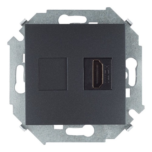 Розетка HDMI Simon 15, графит