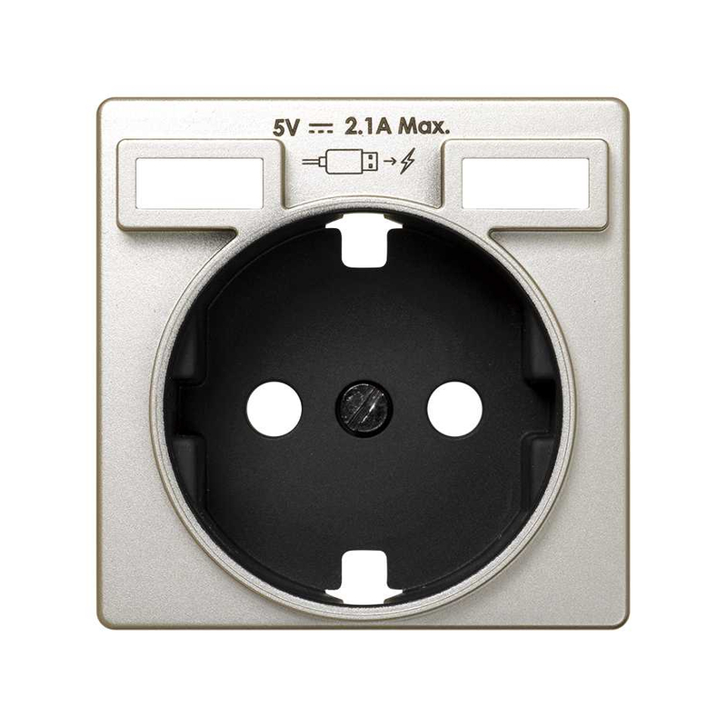 Накладка для розетки с зарядным устройством 2хUSB, Simon 82, шампань/графит