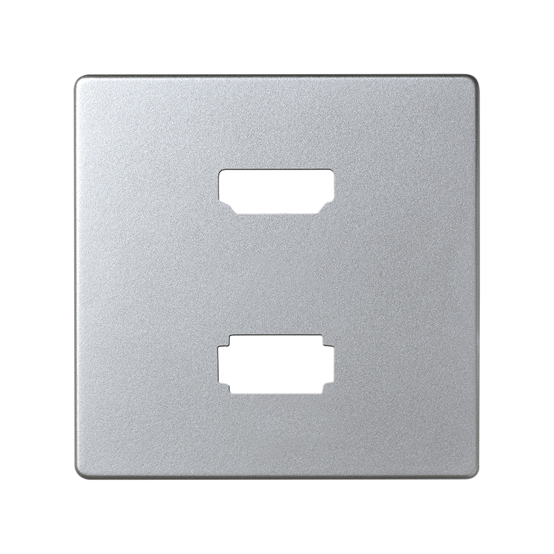 Накладка для розетки HDMI + USB передачи данных, Simon 82 Detail, холодный алюминий