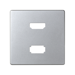 Накладка для розетки HDMI + USB передачи данных, Simon 82 Detail, холодный алюминий